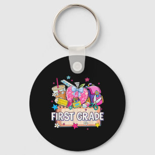 Preppy Supplies First Grade Happy Last Day Of Scho Keychain