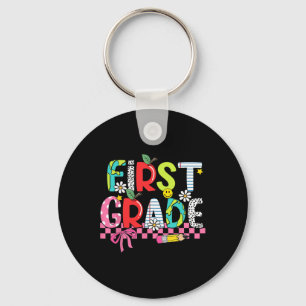 Preppy Supplies First Grade Happy Last Day Of Scho Keychain