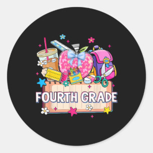 Preppy Supplies Fourth Grade Happy Last Day Of Sch Classic Round Sticker