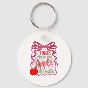 Preppy Take Me To The Orchard Coquette Bow  Keychain