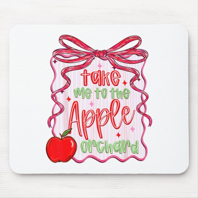 Preppy Take Me To The Orchard Coquette Bow  Mouse Pad (Front)