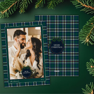 Preppy Tartan Plaid Christmas Photo Holiday Card