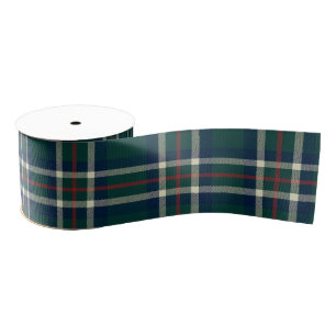 Preppy Tartan Plaid Green Navy Christmas Grosgrain Ribbon