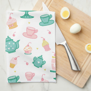 Preppy Tea Set and Cake Kitchen Towel