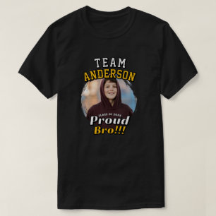 Preppy Team [Last Name] Proud Bro Grad Photo T-Shirt