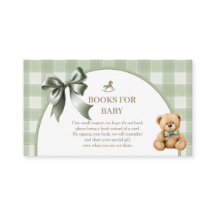 Preppy Teddy Bear Sage Green Plaid Books for Baby