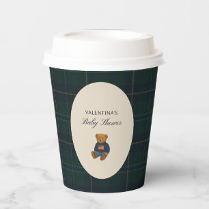 Preppy Teddy Polo Bear Baby Shower Paper Cups