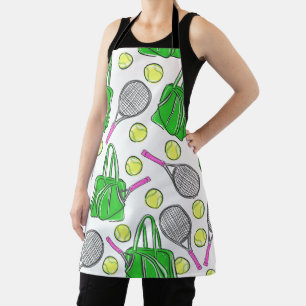 Preppy Tennis Green Baking Art Apron