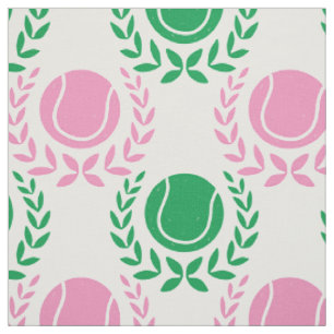 Preppy Tennis Laurel - Pink & Green Fabric