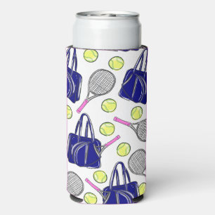 Preppy Tennis Navy Seltzer Can Cooler