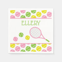 Preppy Tennis Personalized Party Napkins