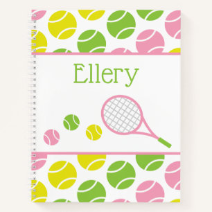 Preppy Tennis Personalized Spiral Notebook