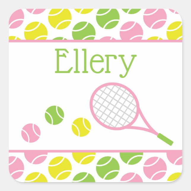 Preppy Tennis Personalized Stickers (Front)