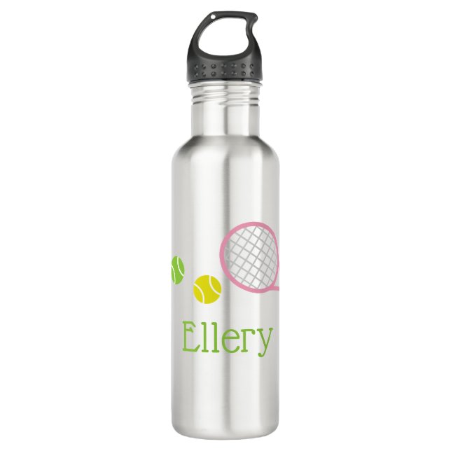 Preppy Tennis Personalized Water Bottle (Front)