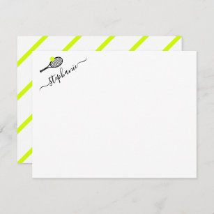 Preppy Tennis Stripe Personalized Note Card