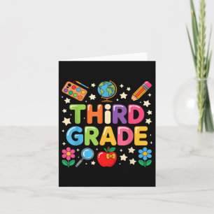 Preppy Third Grade Back To School 3rd Grade Teache Card