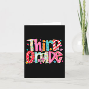 Preppy Third Grade Back To School 3rd Grade Teache Card