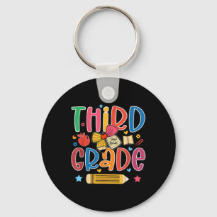 Preppy Third Grade Back To School 3rd Grade Teache Keychain