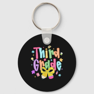 Preppy Third Grade Back To School 3rd Grade Teache Keychain
