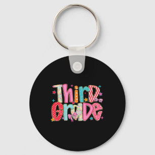 Preppy Third Grade Back To School 3rd Grade Teache Keychain