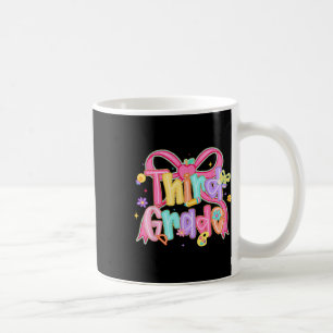 Preppy Third Grade Back To School Coquette Bow Tea Coffee Mug