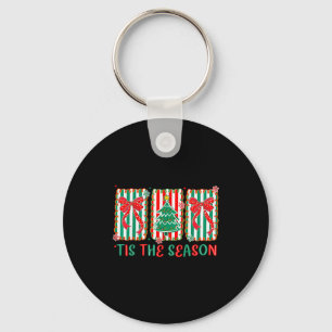 Preppy Tis The Season Xmas Tree Coquette Bow Chris Keychain