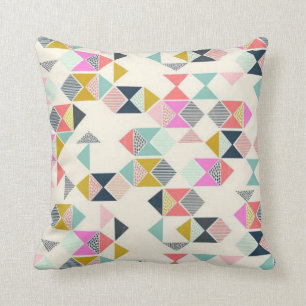 Preppy Triangles Throw Pillow