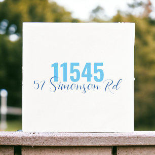 Preppy Two Tone Zip Code Street Address Custom Napkin