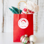 Preppy Vintage Santa Christmas Presents  Classic Round Sticker<br><div class="desc">Preppy Vintage Santa Christmas Presents Classic Round Sticker</div>