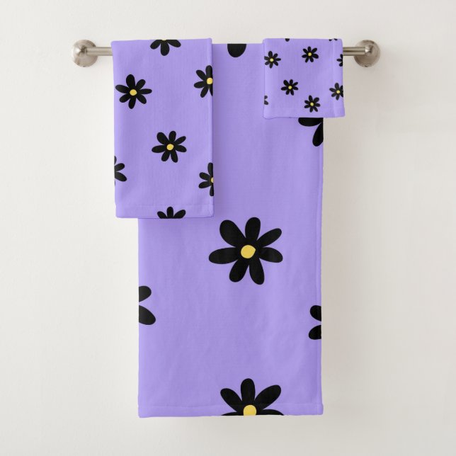 Preppy violet noir Floral simple Motif de fleurs (En situation)