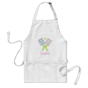 Preppy Watercolor Argyle Pickleball Paddles Standard Apron