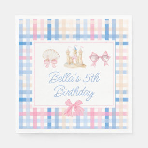 Preppy Watercolor Beach Party Napkin