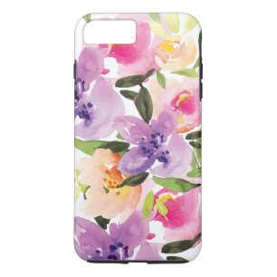 Preppy Watercolor Colourful Boho Flowers iPhone 8 Plus/7 Plus Case