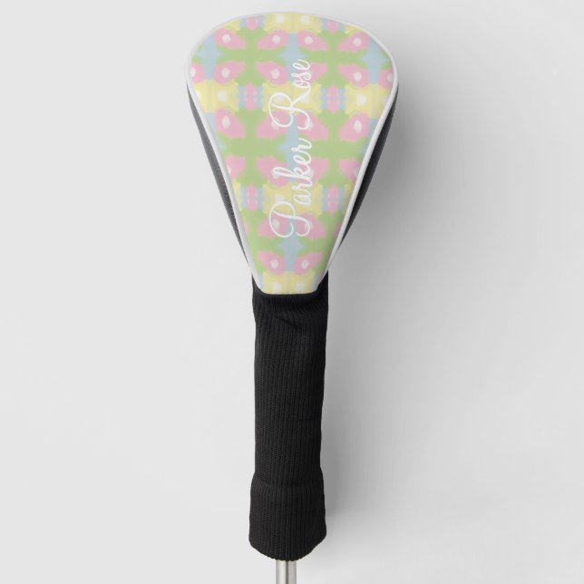 Preppy Watercolor Golf Head Cover (Front)