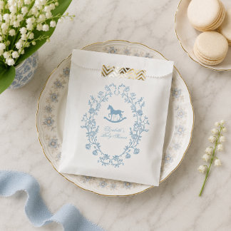 Preppy Wedgewood Blue Rocking Horse Baby Shower Favour Bag