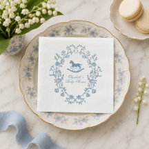 Preppy Wedgewood Blue Rocking Horse Baby Shower
