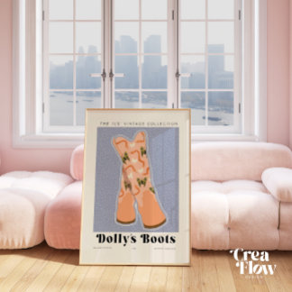 Preppy Western Boots Wall Art Decor