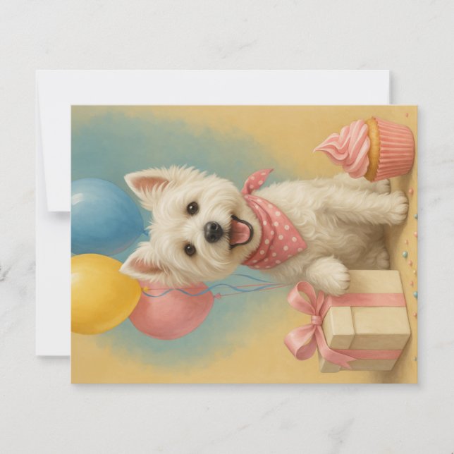 Preppy Westie Birthday Card (Front)