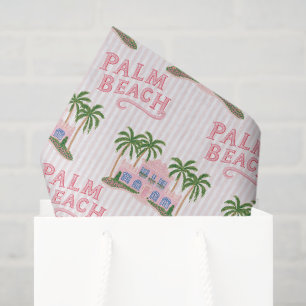 Preppy Whimsical Pink & Green Palm Beach Tissue Paper
