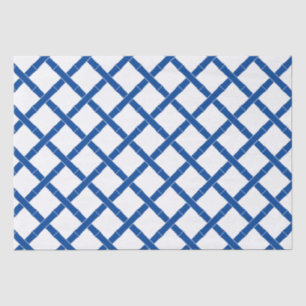 Preppy White and Blue Bamboo Pattern Tissue Paper