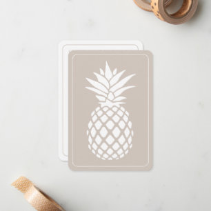 Preppy White Pineapple on Beige Card