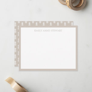 Preppy White Pineapples on Beige Card