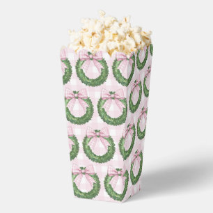 Preppy Wreath with Pink Gingham Bow Favor Box