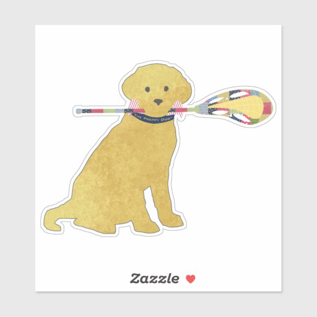 Preppy Yellow Lab Lacrosse Dog Custom Cut (Sheet)
