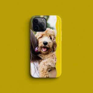 Preppy yellow one photo cute simple iPhone 15 case