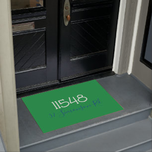 Preppy Zip Code Street Address Personalized Doorma Doormat