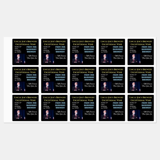 PRES BIDEN WINE LABELS HUMOR (Sheet)