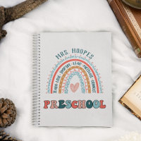 Preschool Boho Rainbow Heart Trendy Personalized