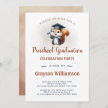 Preschool Boy Graduation Squirrel