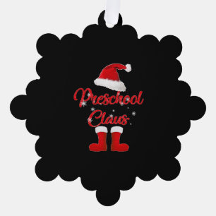 preschool claus christmas family matching ornament card